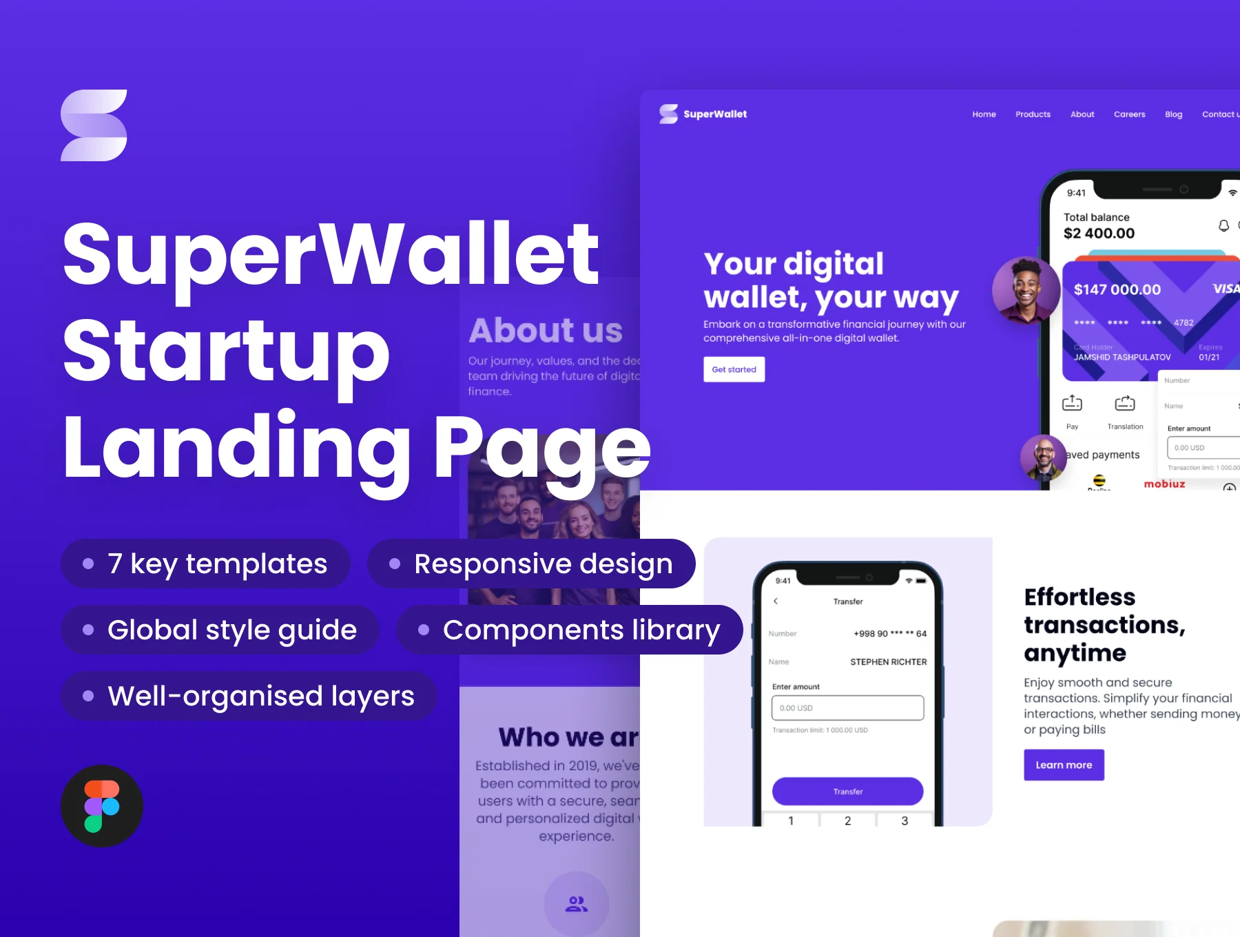SuperWallet Startup Landing Page UI Kit