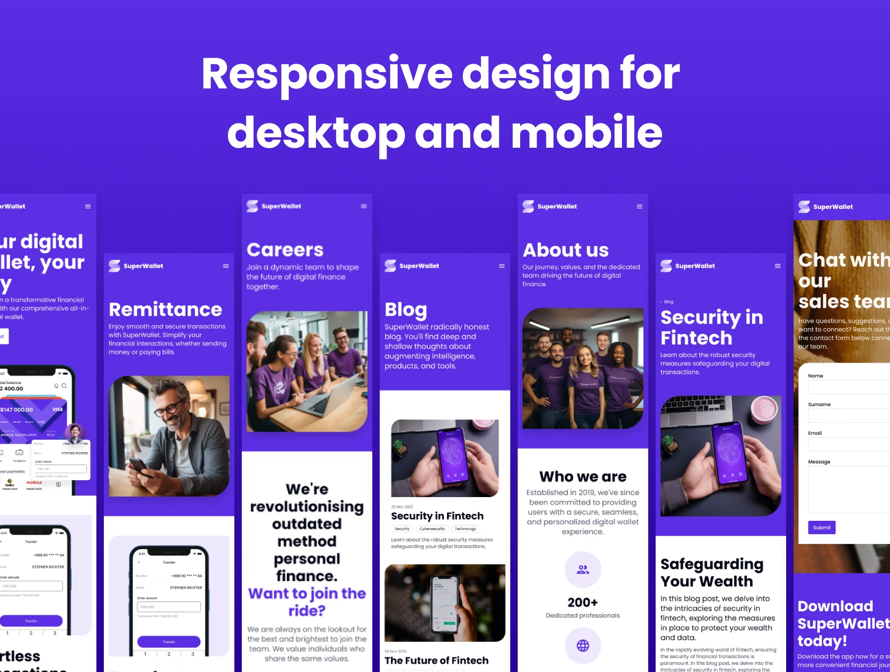 SuperWallet Startup Landing Page UI Kit 3