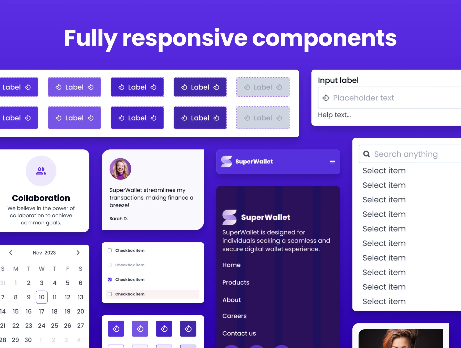 SuperWallet Startup Landing Page UI Kit 5