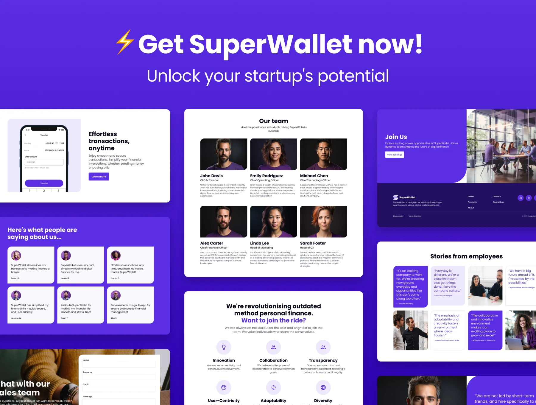 SuperWallet Startup Landing Page UI Kit 6