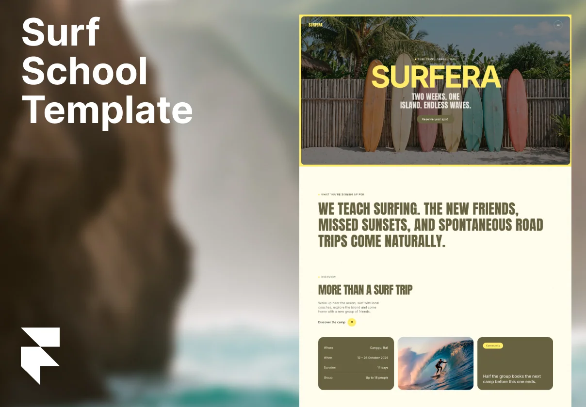 Surfera Surf Camps Template