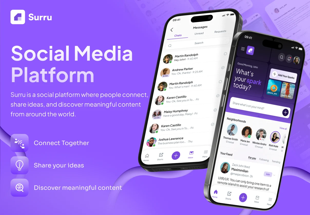 Surru — Next-Generation Social Media Platform UI/UX Design