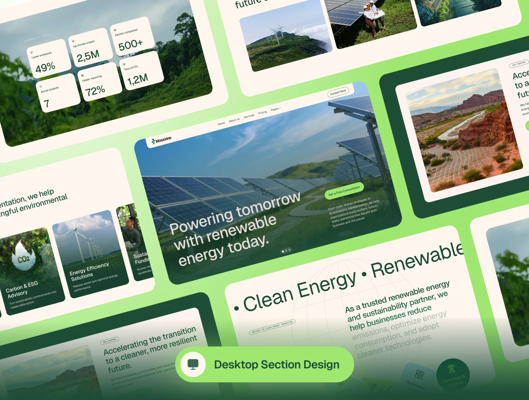 Sustainability & Renewable Energy Website Template - Mossvine 2