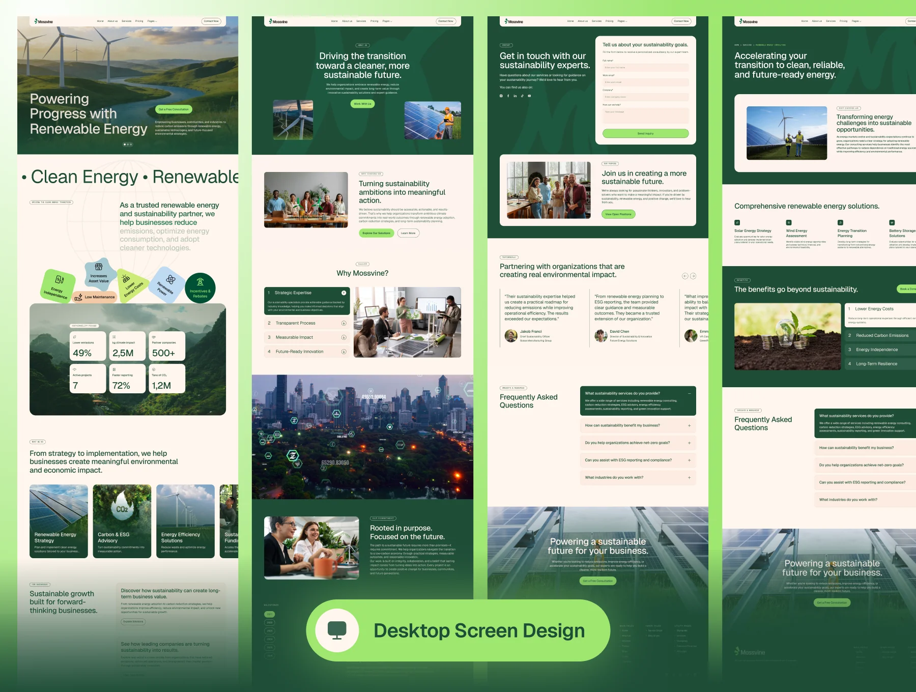 Sustainability & Renewable Energy Website Template - Mossvine 3