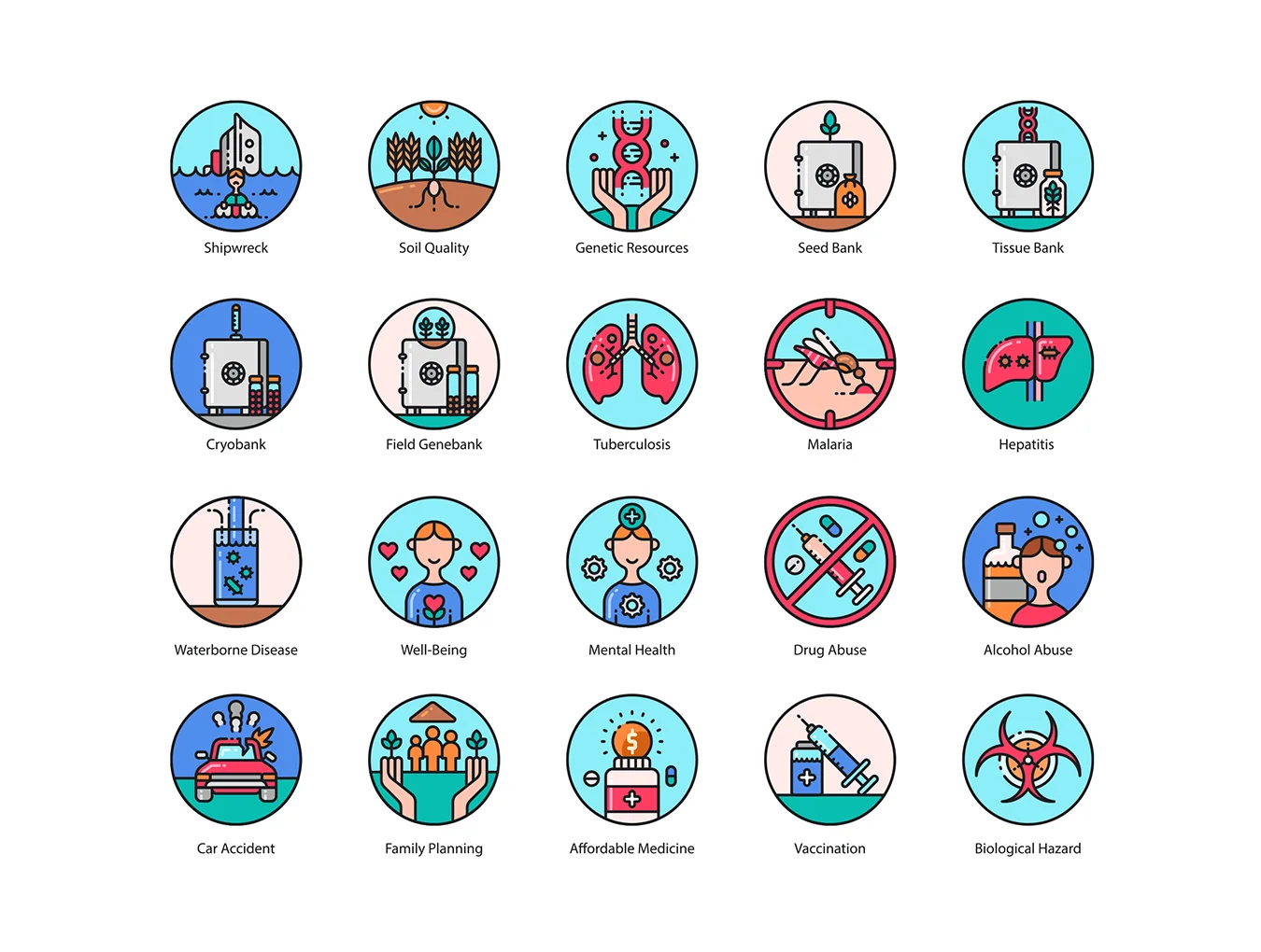 136 Sustainable Development Icons | Aesthetic Series 4