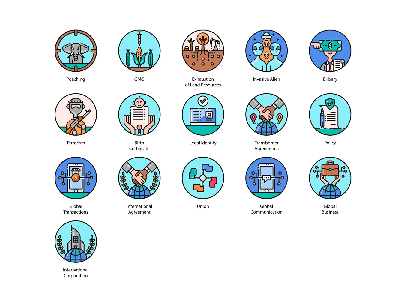 136 Sustainable Development Icons | Aesthetic Series 8