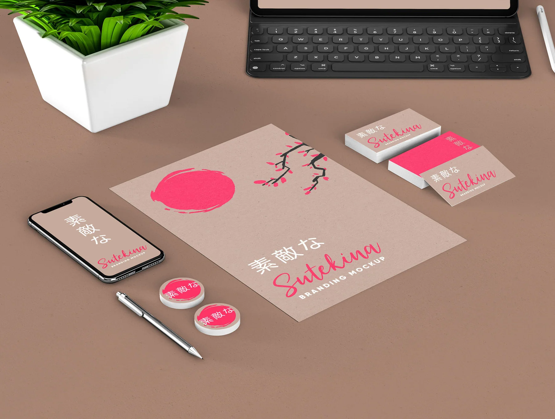 Sutekina Stationery Mockup