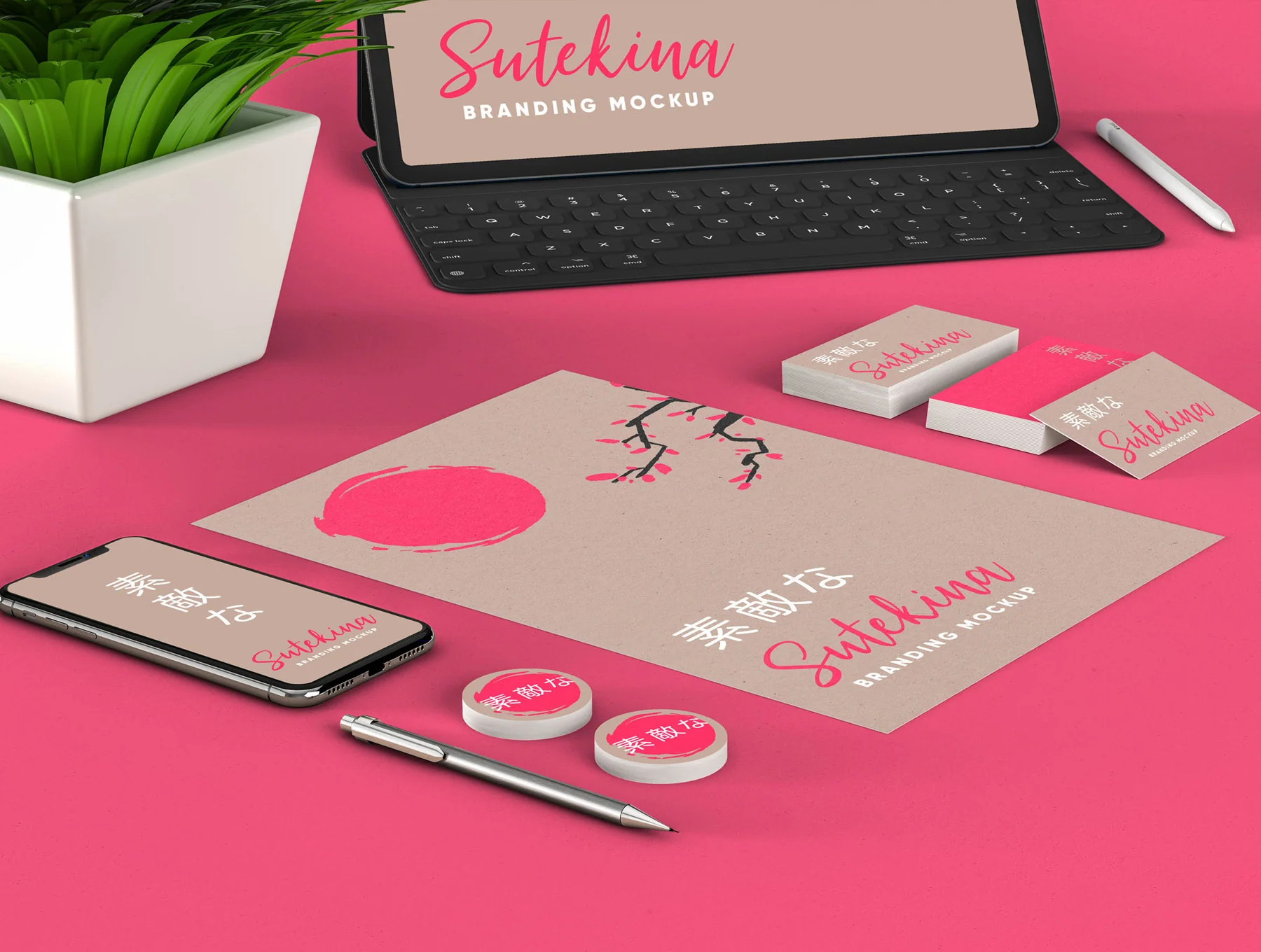 Sutekina Stationery Mockup 2