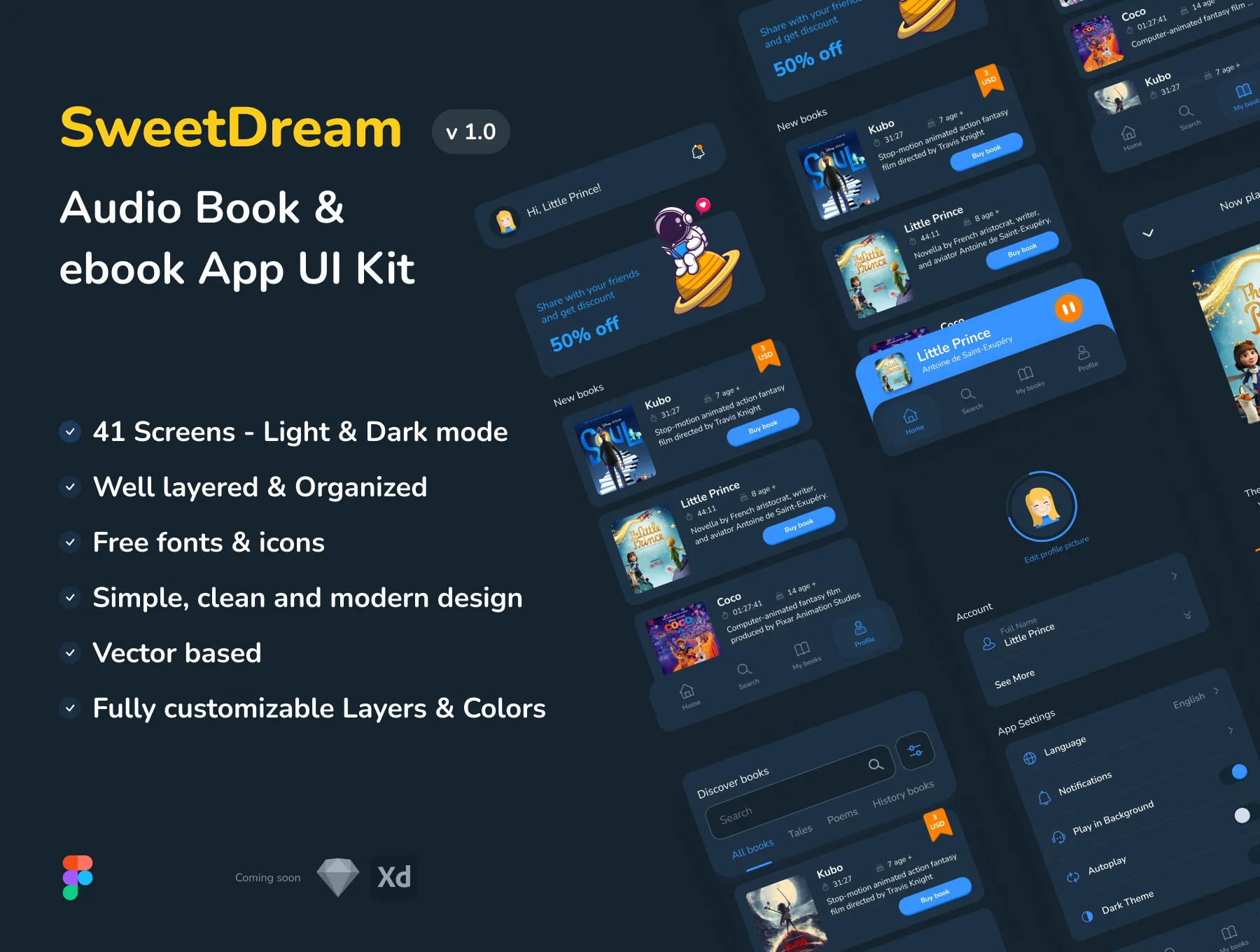 Sweet Dream - Audio Book & ebook App UI Kit 2