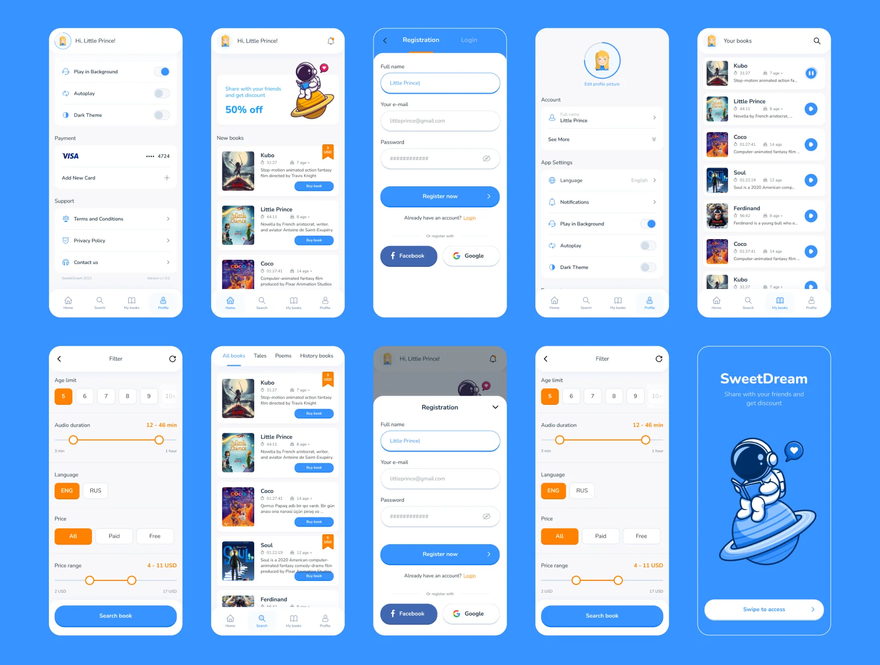 Sweet Dream - Audio Book & ebook App UI Kit 5
