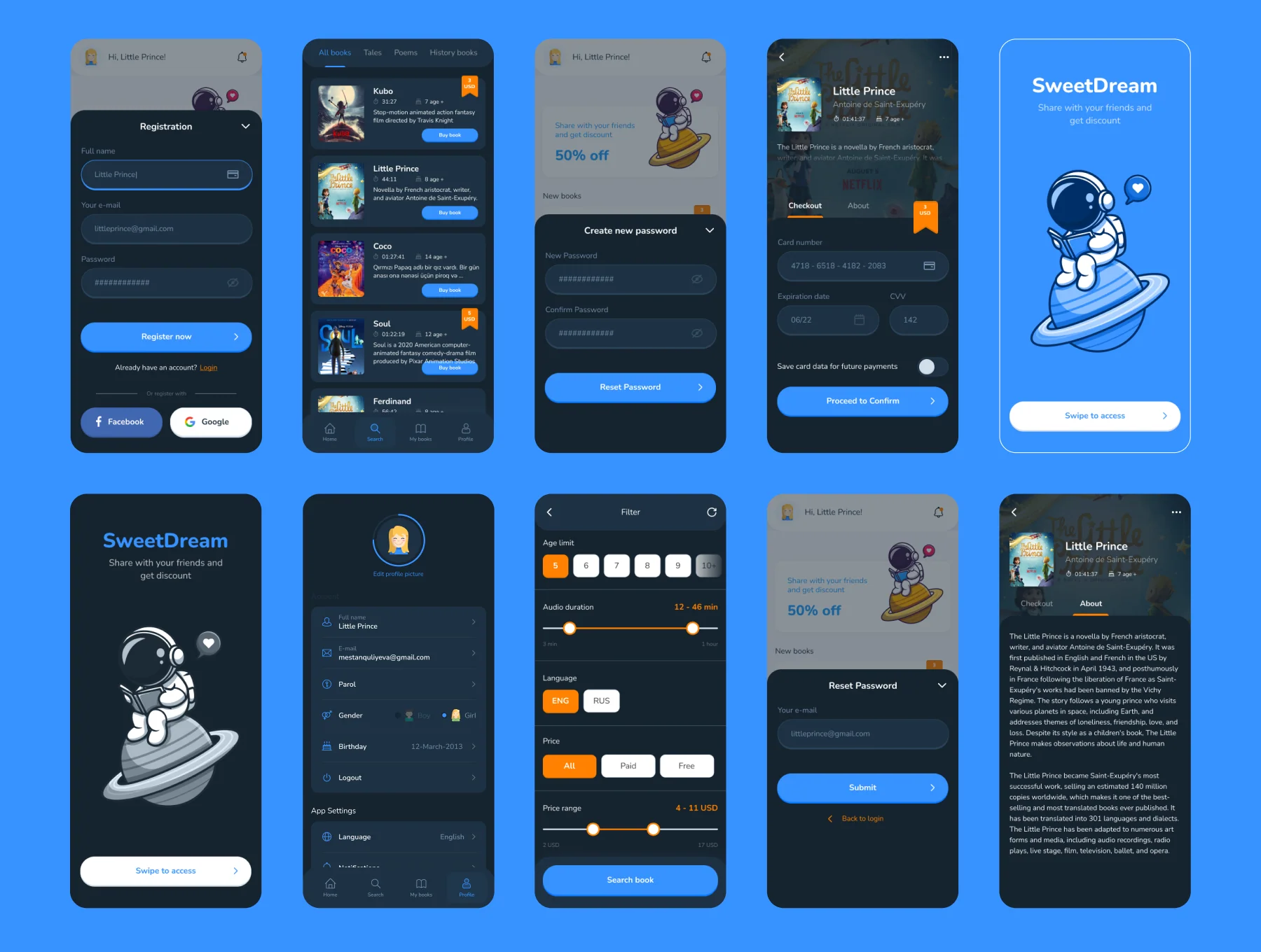 Sweet Dream - Audio Book & ebook App UI Kit 8
