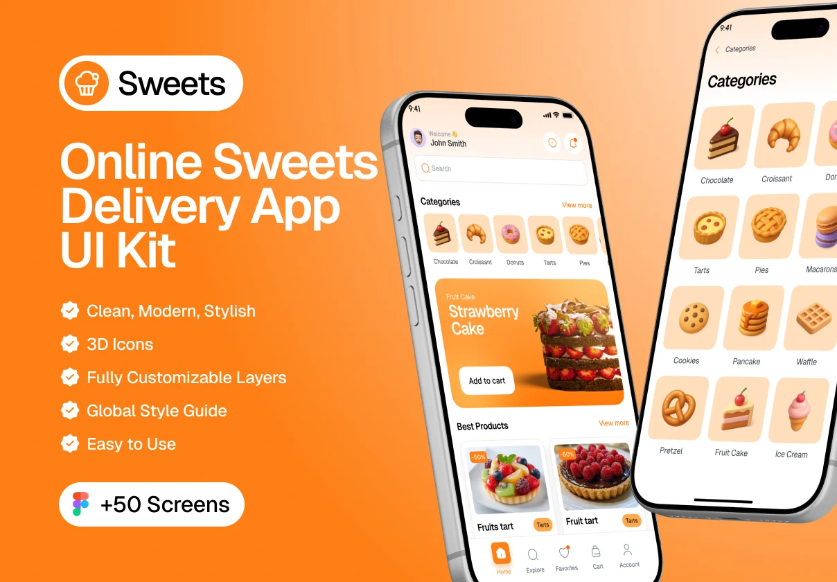 Sweets - Online Sweets Delivery App UI Kit