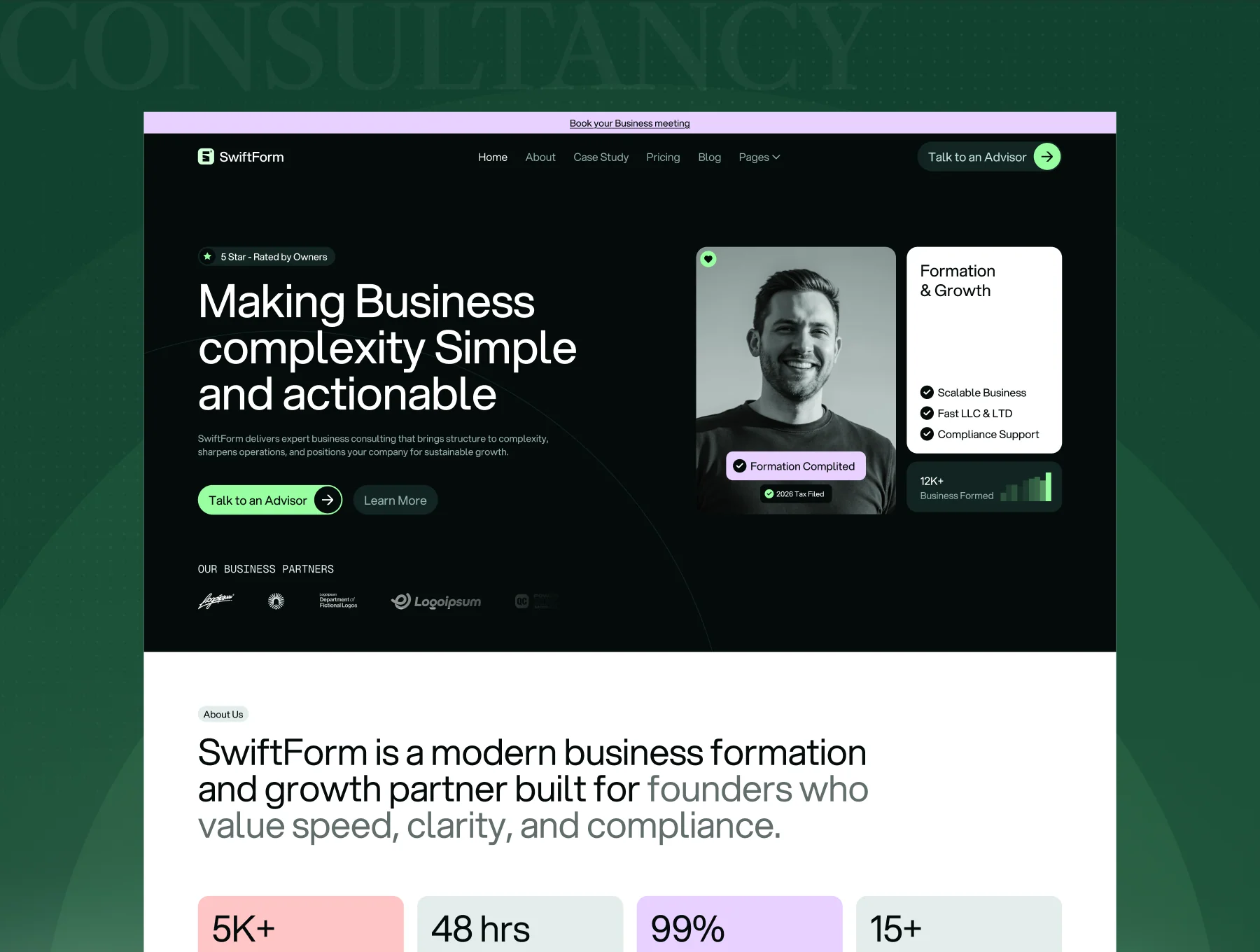 Swiftform – Business, Consulting & Coaching Website