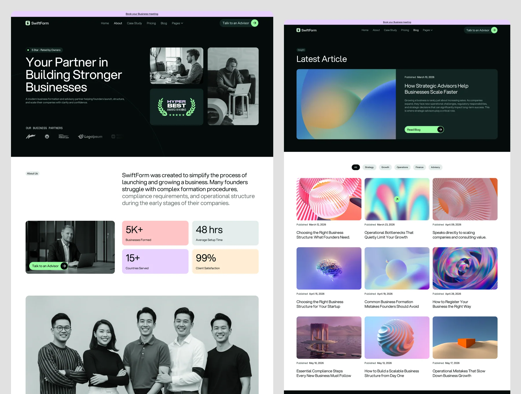 Swiftform – Business, Consulting & Coaching Website 2