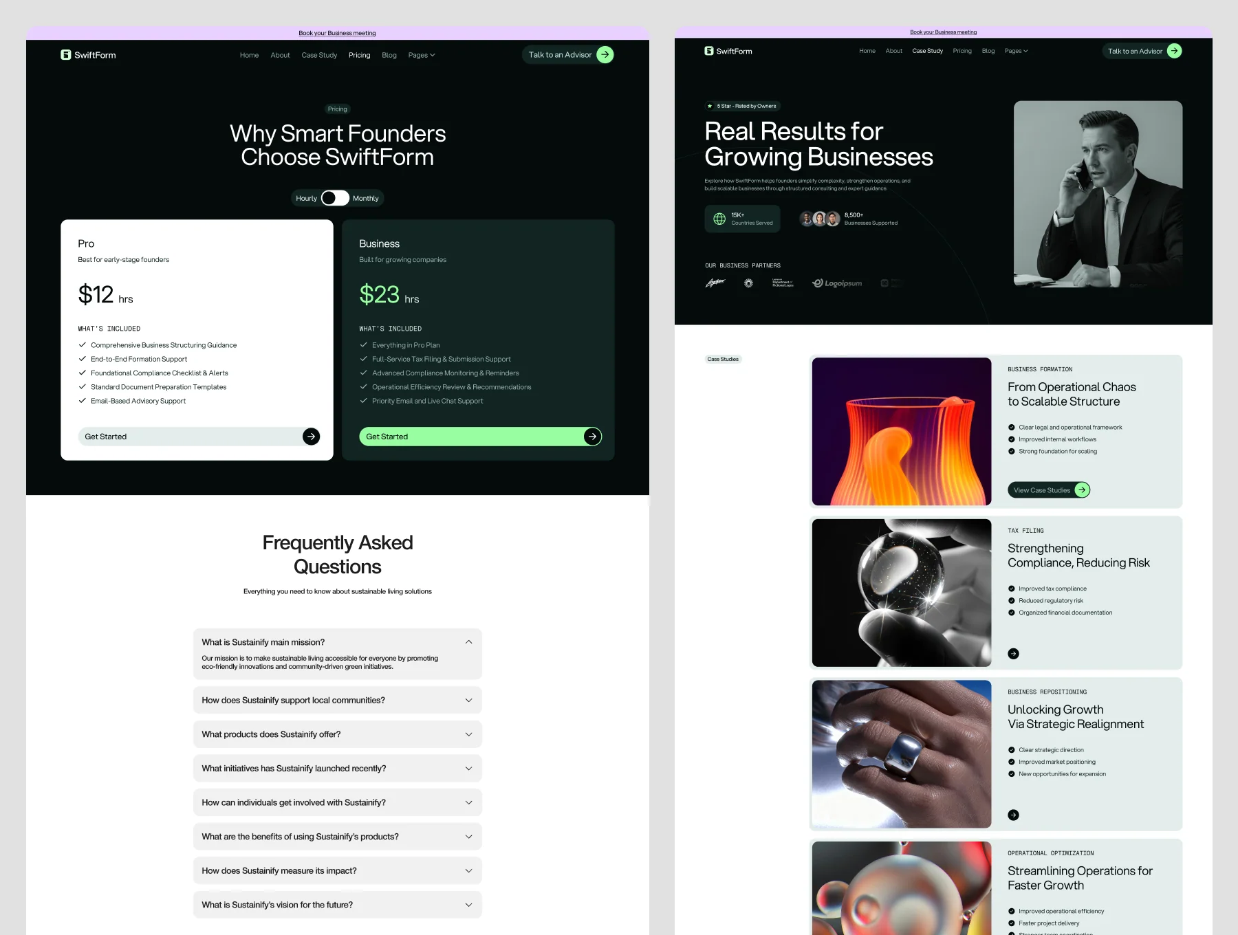 Swiftform – Business, Consulting & Coaching Website 5