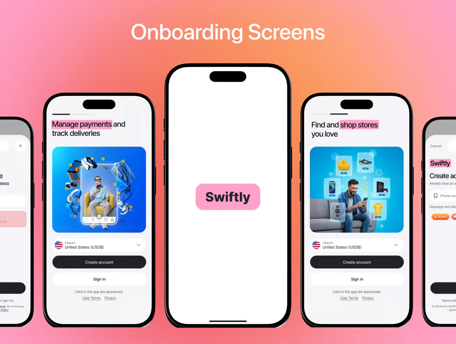 Swiftly – Shopping & Cashback App UI Kit 5