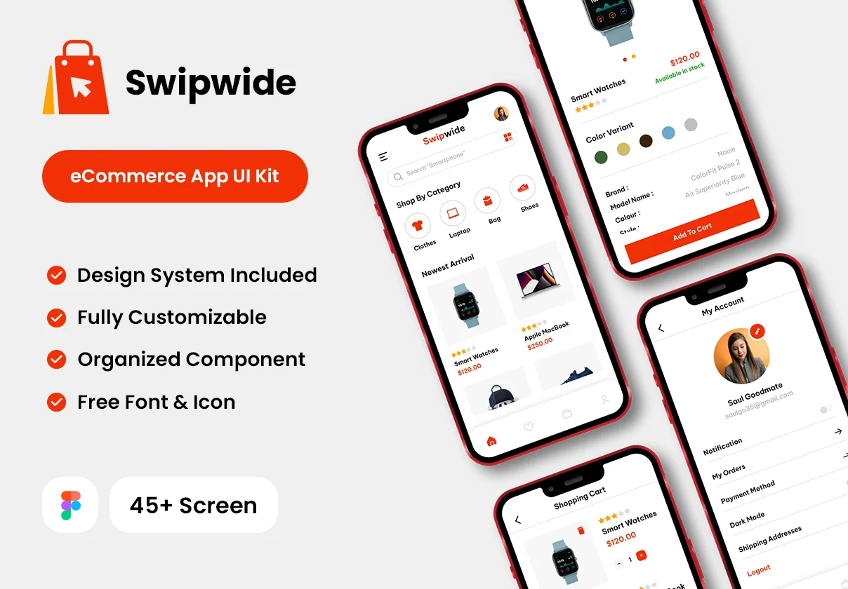 Swipwide eCommerce App Figma UI Kit