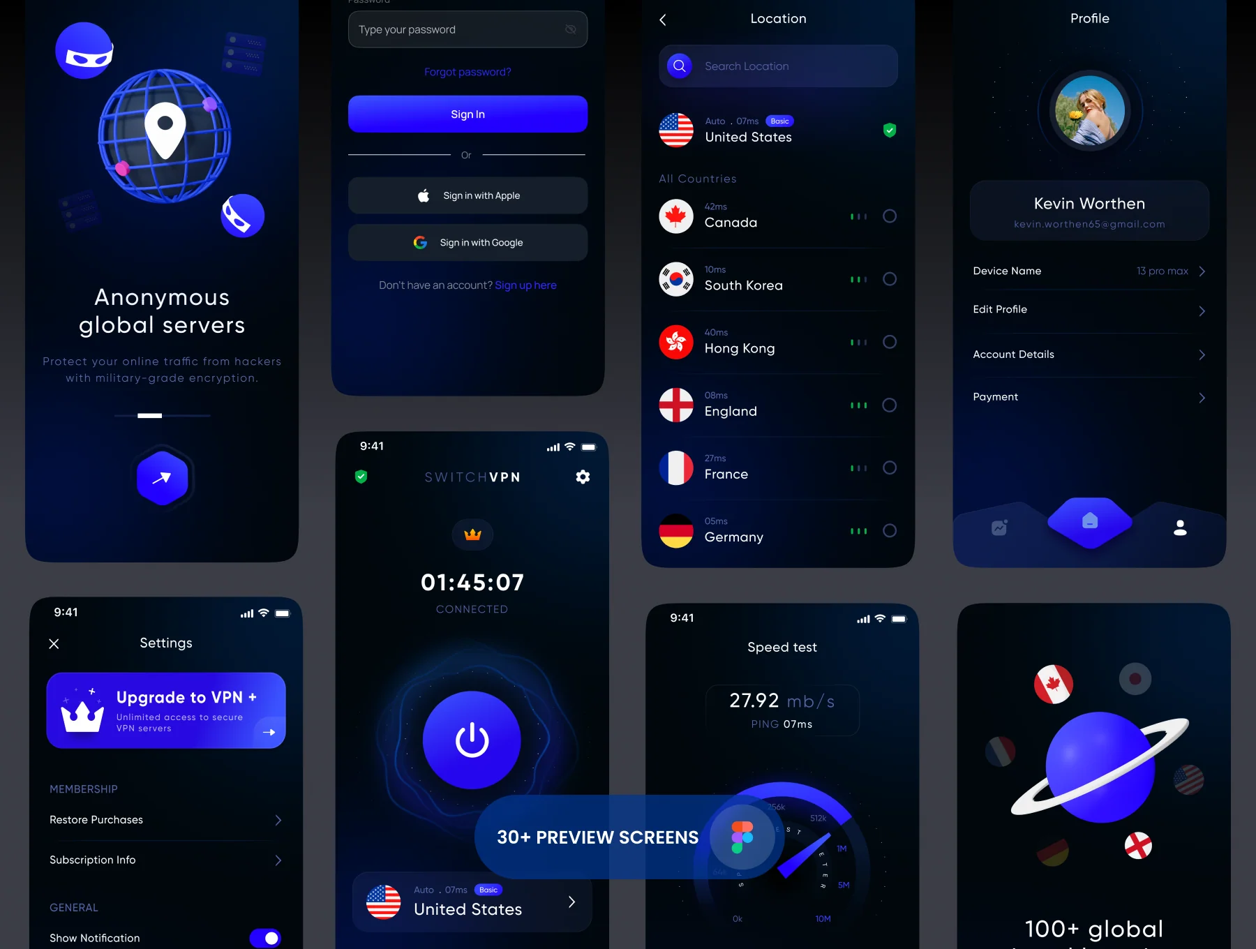 Switch VPN - Mobile App UI Kit 2