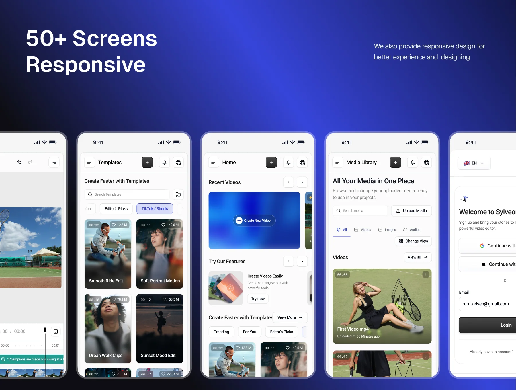 Sylveon - Video Editor Dashboard UI KIT 6