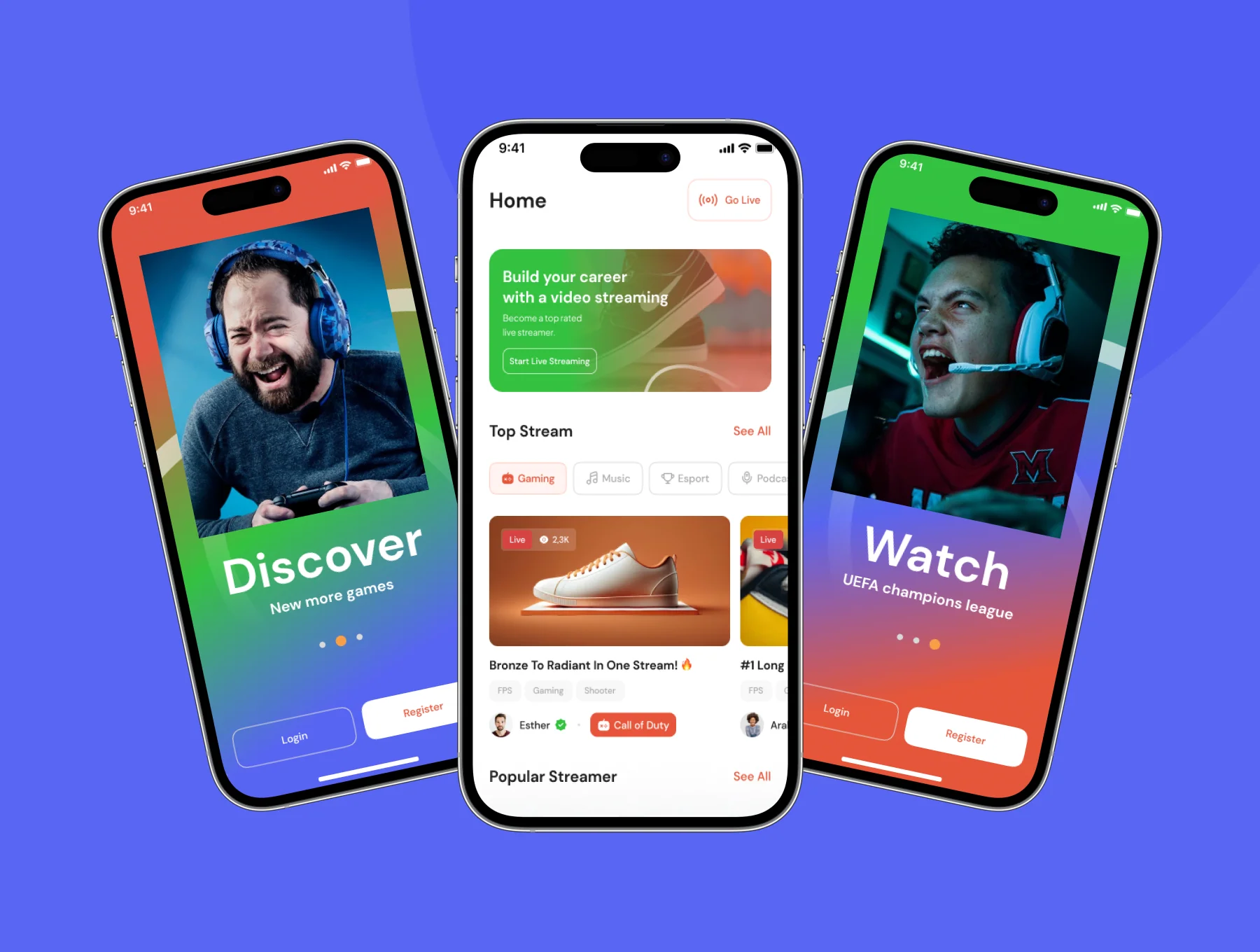 Symplify Live Streaming app UI kit 4