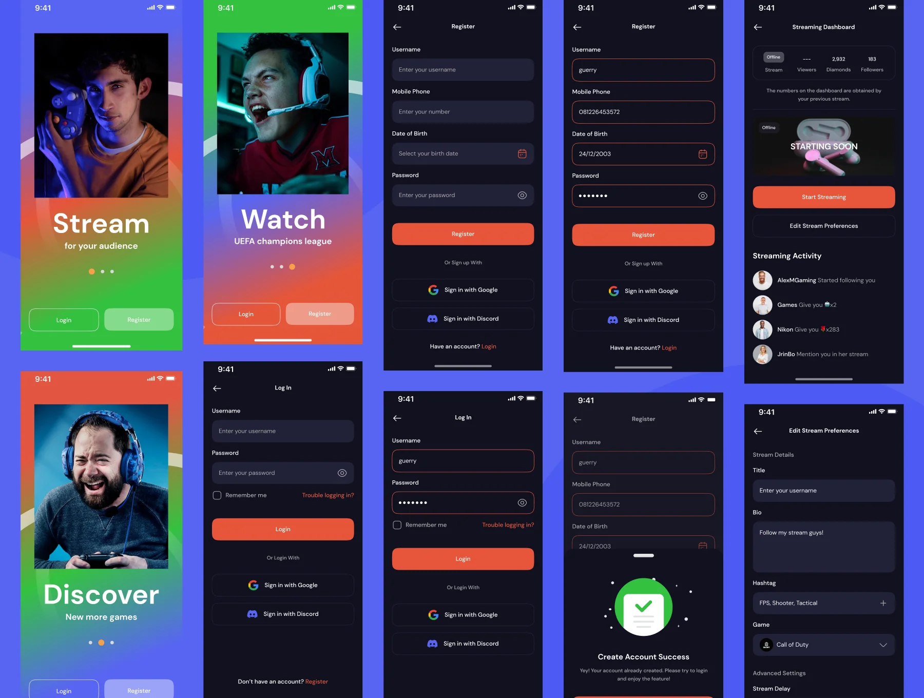 Symplify Live Streaming app UI kit 5