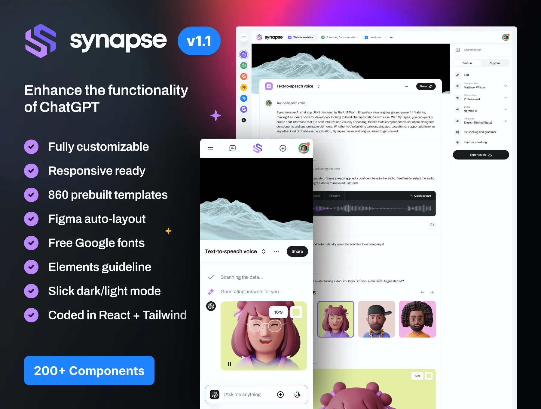 Synapse - AI UI Kit + React