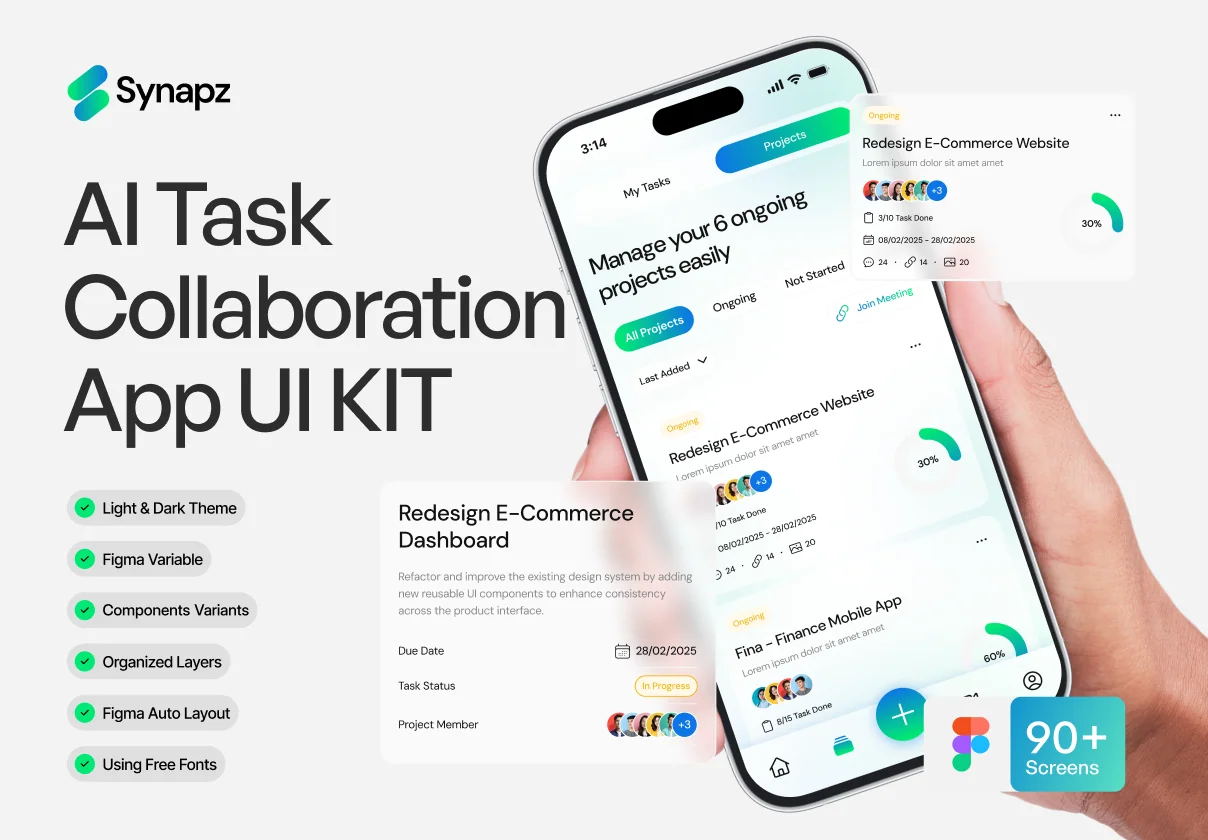 Synapz - AI Task Collaboration  App UI KIT