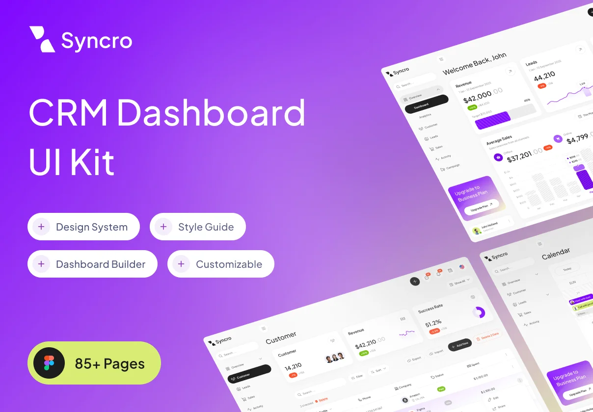 Syncro CRM Dashboard UI Kit