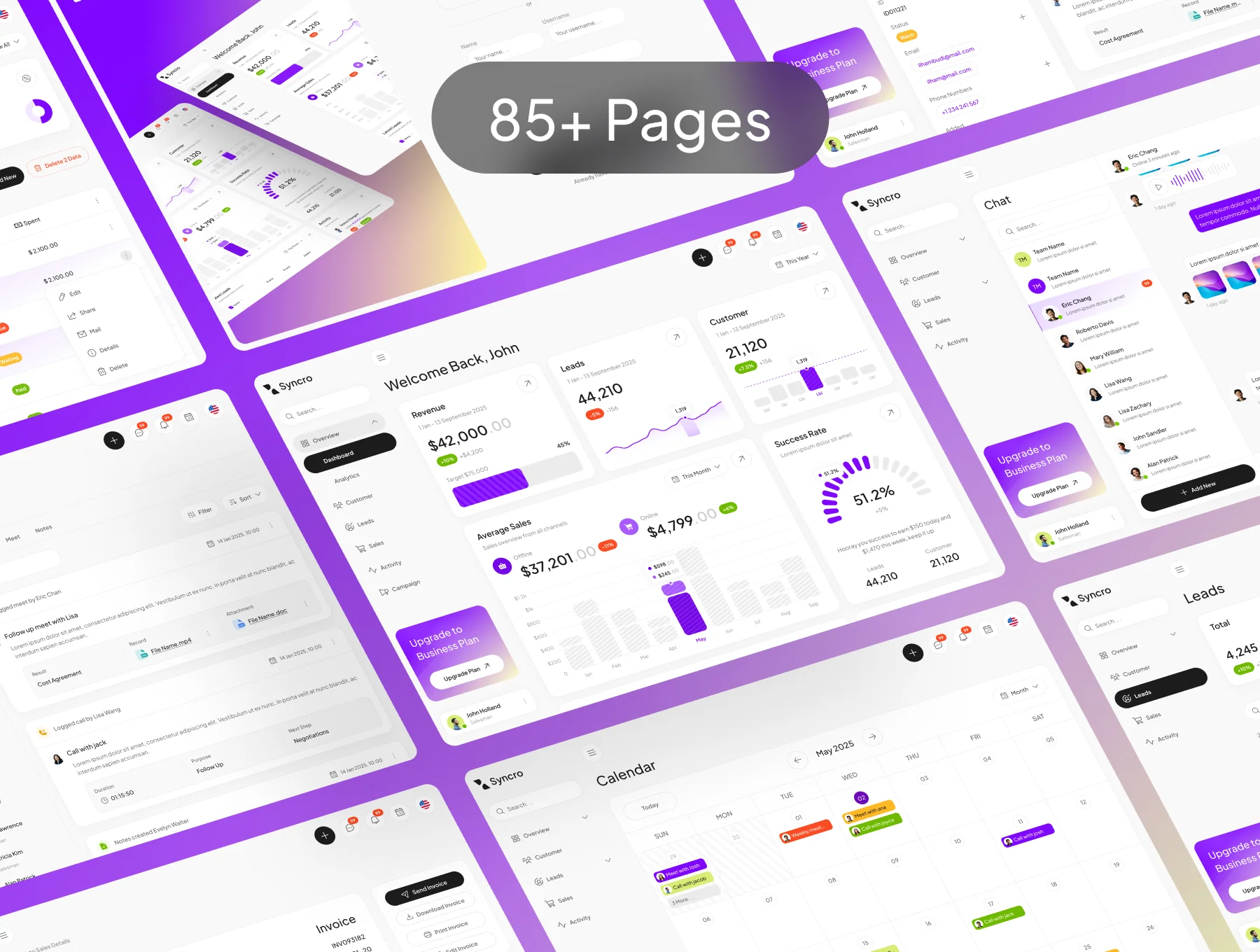 Syncro CRM Dashboard UI Kit 3