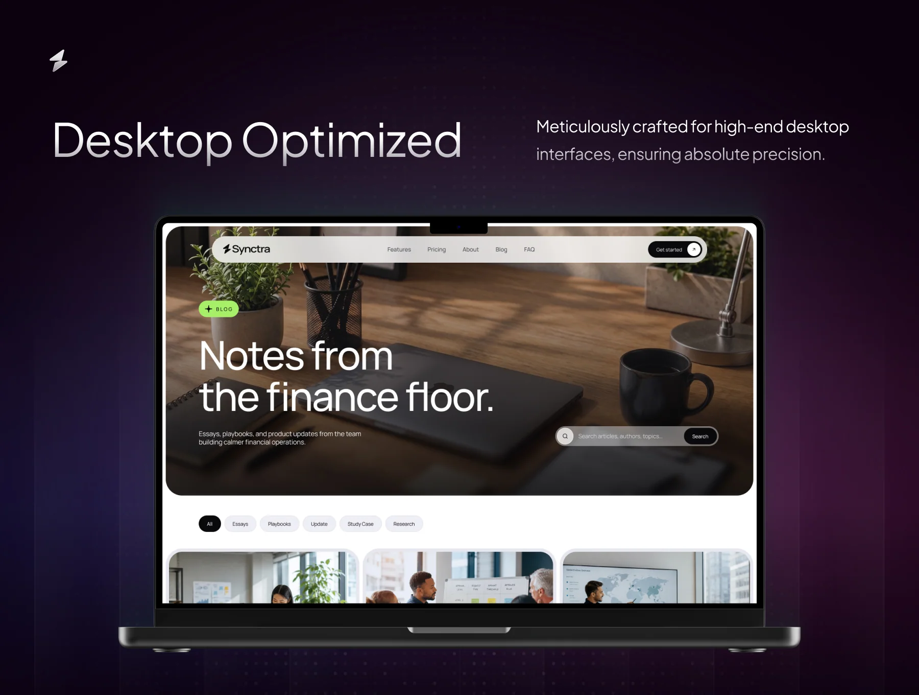 Synctra - Smart Finance Landing Page Website UI Kit 3