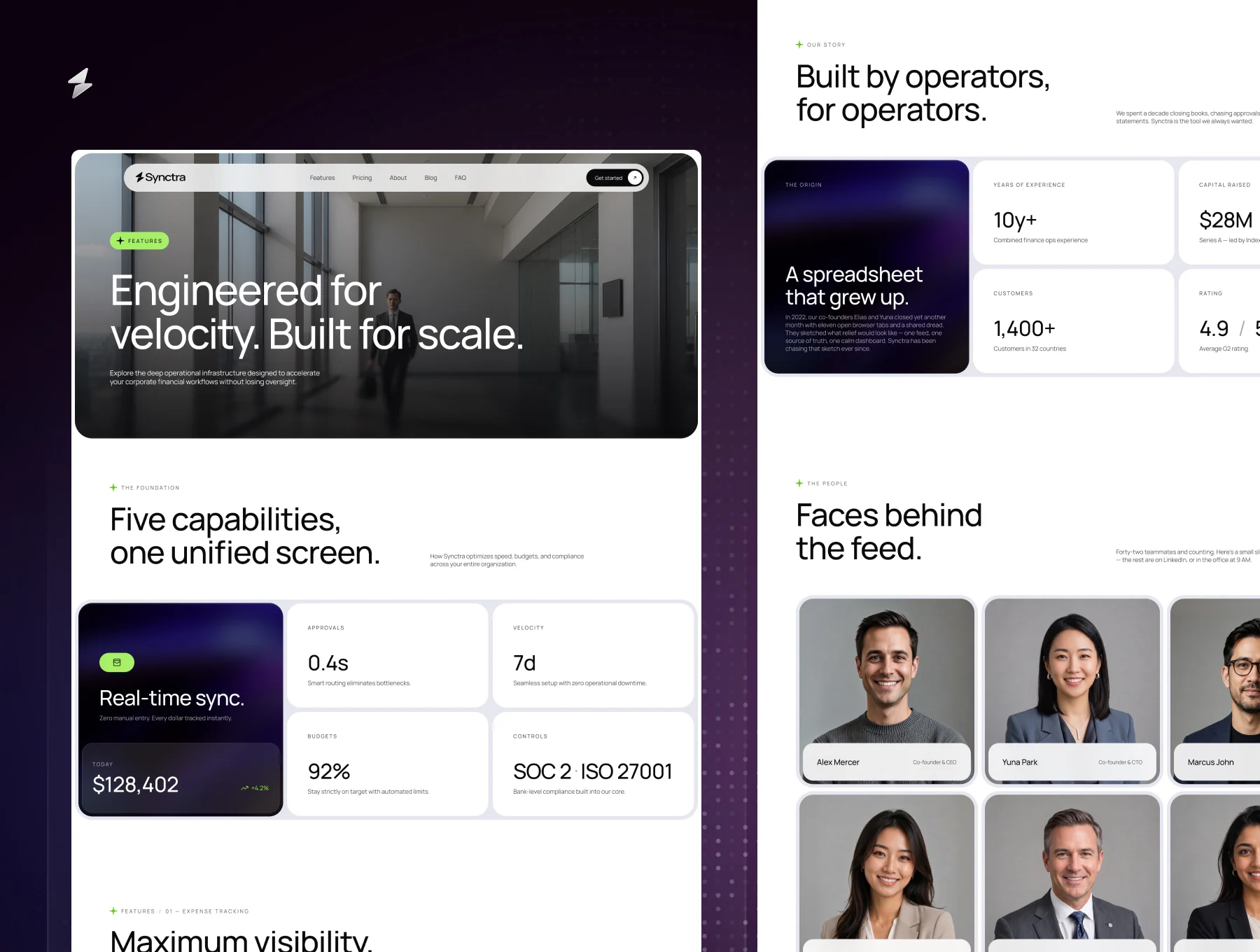 Synctra - Smart Finance Landing Page Website UI Kit 4