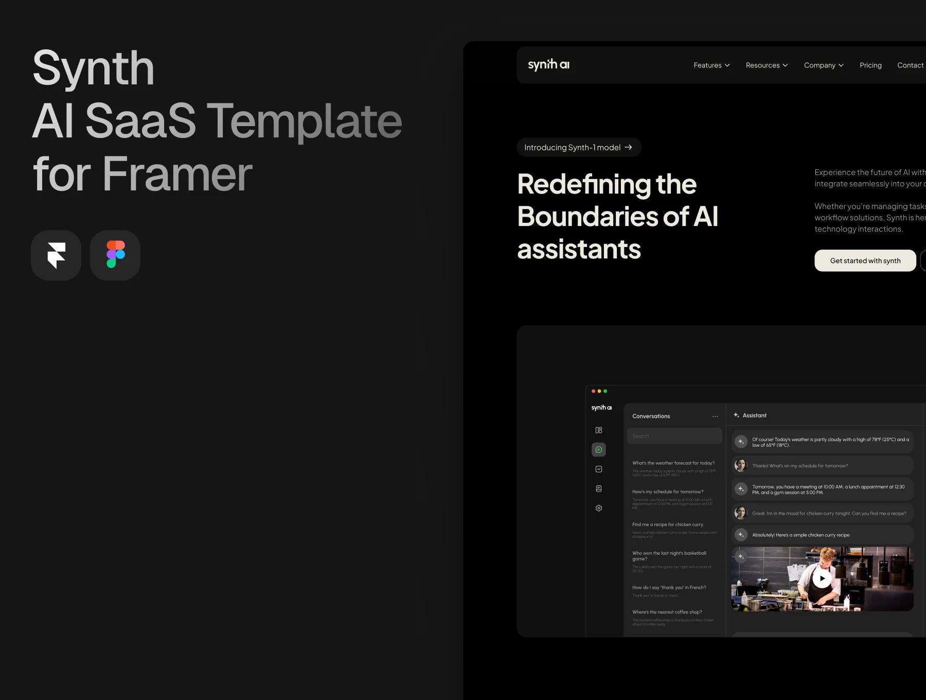 Synth - AI SaaS Template for Framer