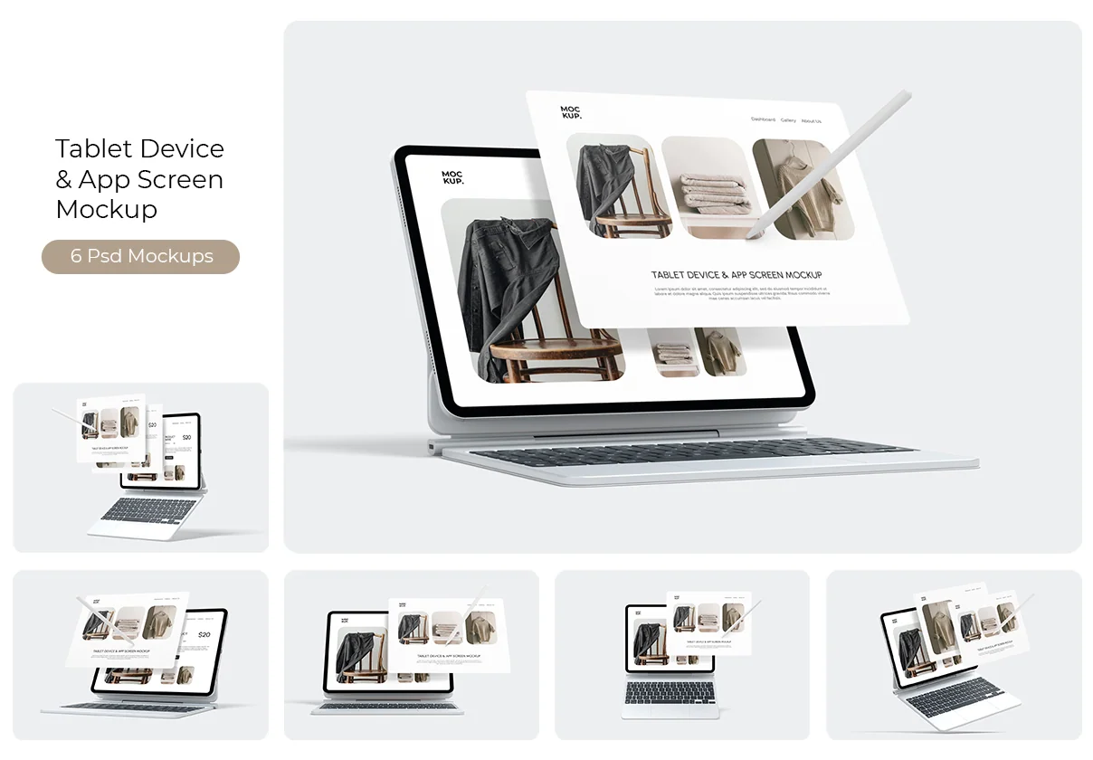 Tablet Device With App Screen Mockup
