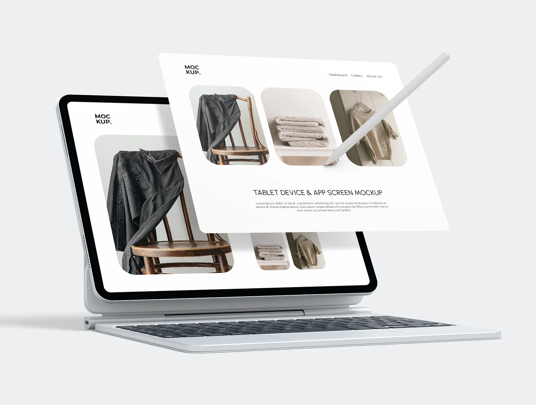 Tablet Device With App Screen Mockup