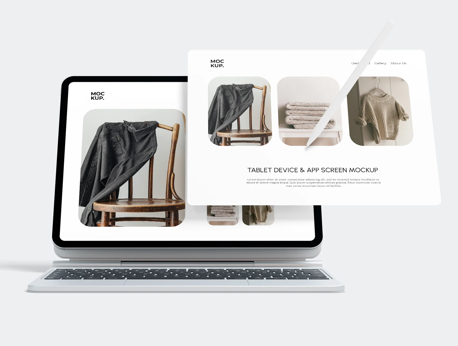 Tablet Device With App Screen Mockup 3