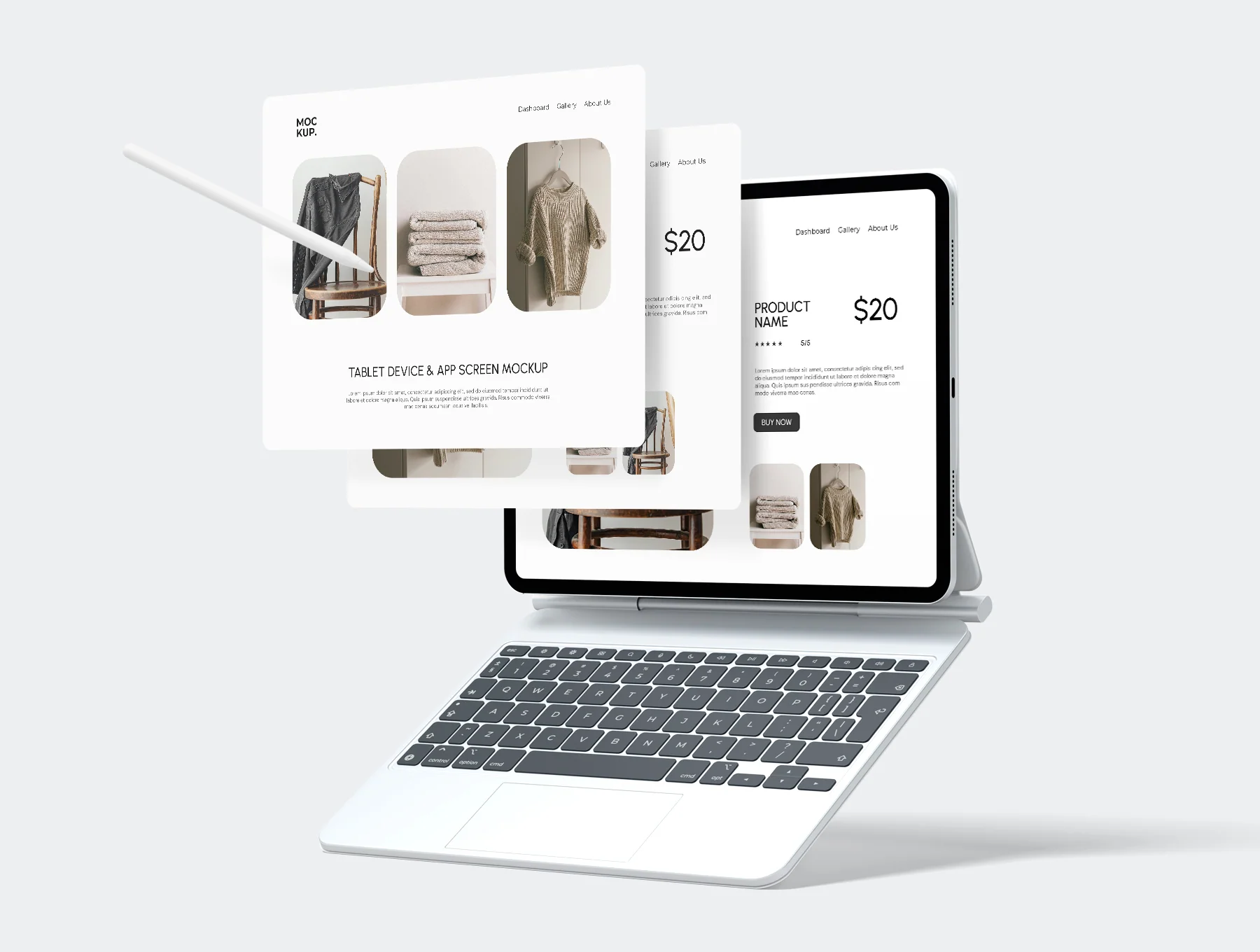 Tablet Device With App Screen Mockup 6