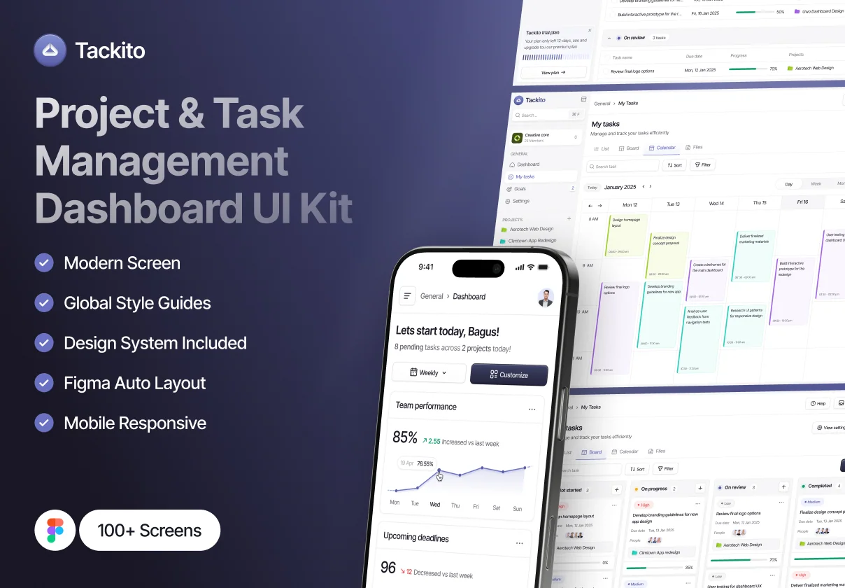 Tackito - Project & Task Management Dashboard UI Kit