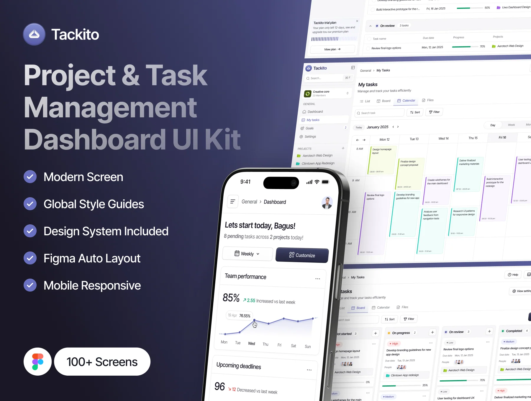 Tackito - Project & Task Management Dashboard UI Kit