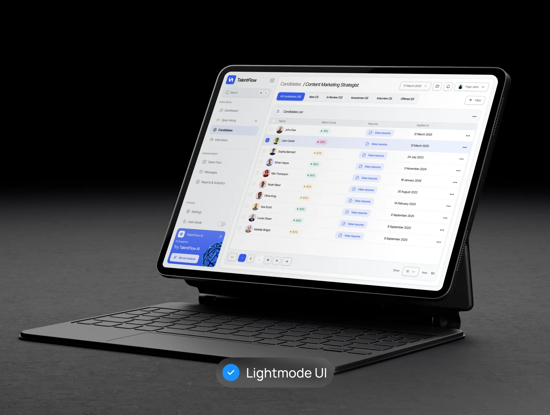 TalentFLow - Hiring Talent Dashboard UI KIT 5
