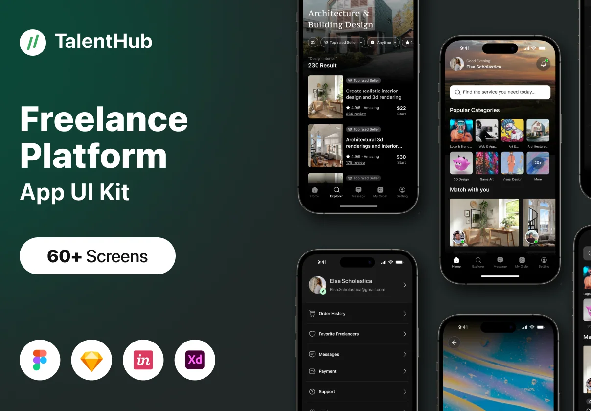 TalentHub - Freelance Platform Apps UI KIT