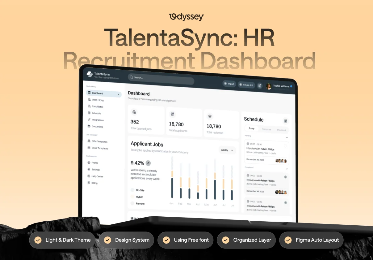 TalentSync — Recruitment & HR Management UI Kit ( Dark & Light )