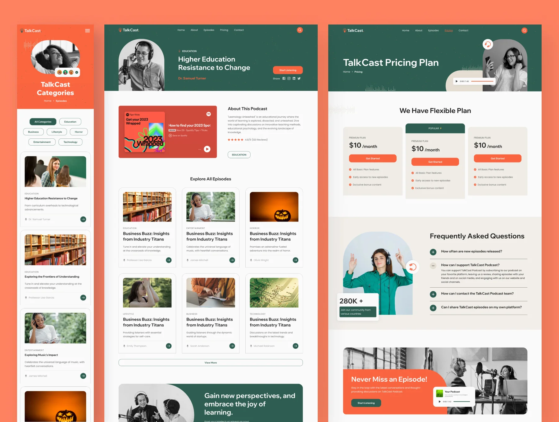 TalkCast - Podcast Website Framer Template 3