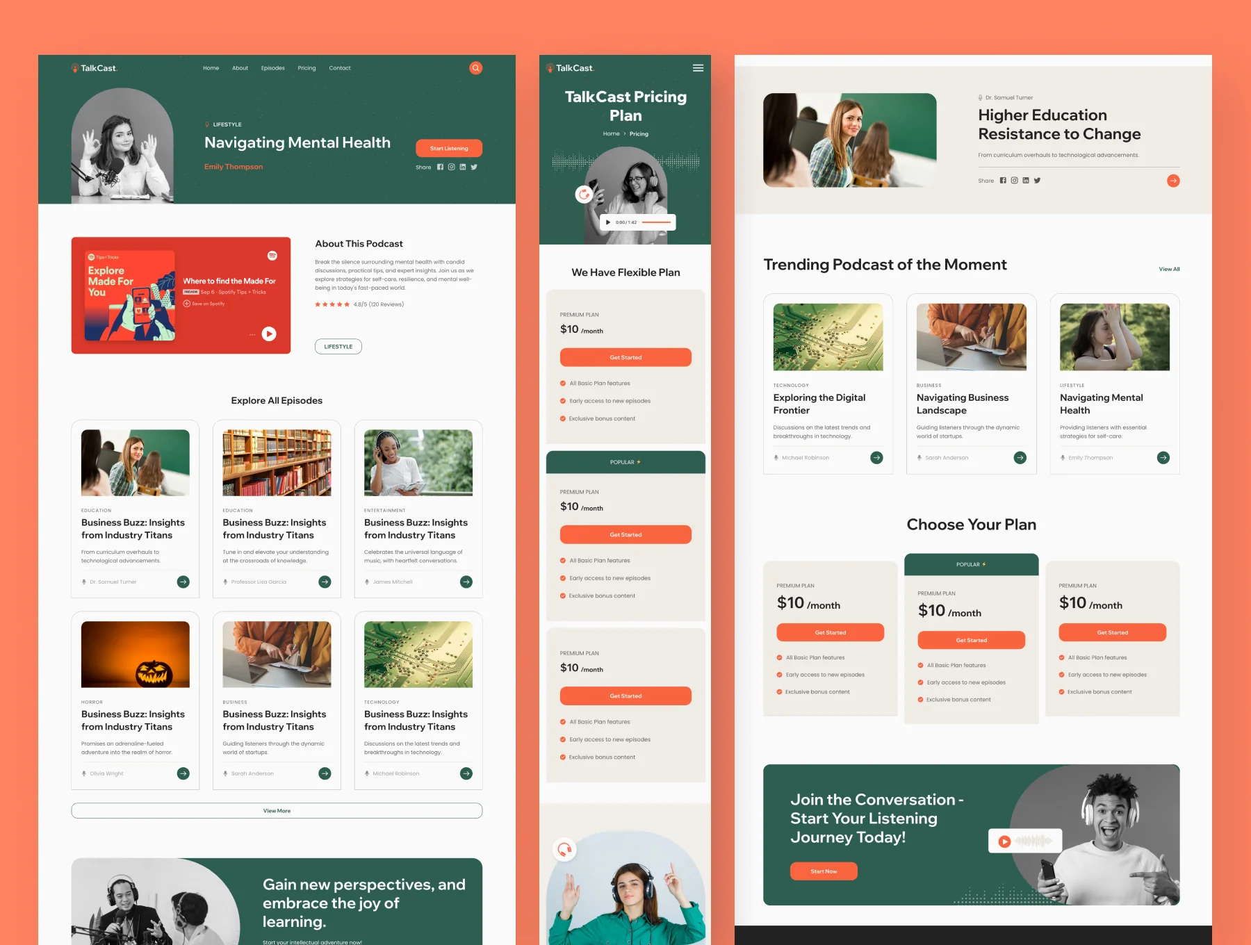 TalkCast - Podcast Website Framer Template 4