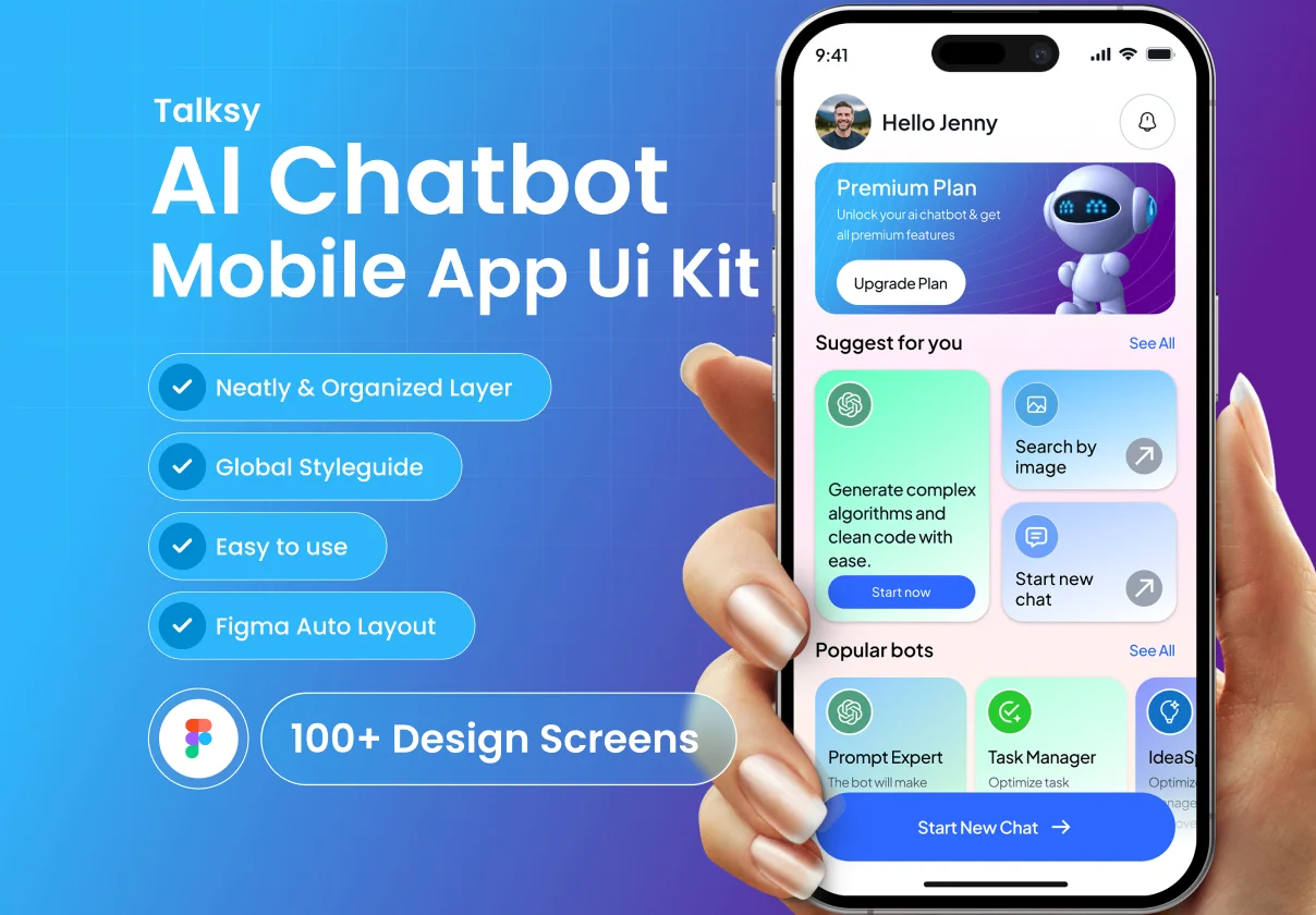 Talksy  AI Chatbot Mobile App UI Kit