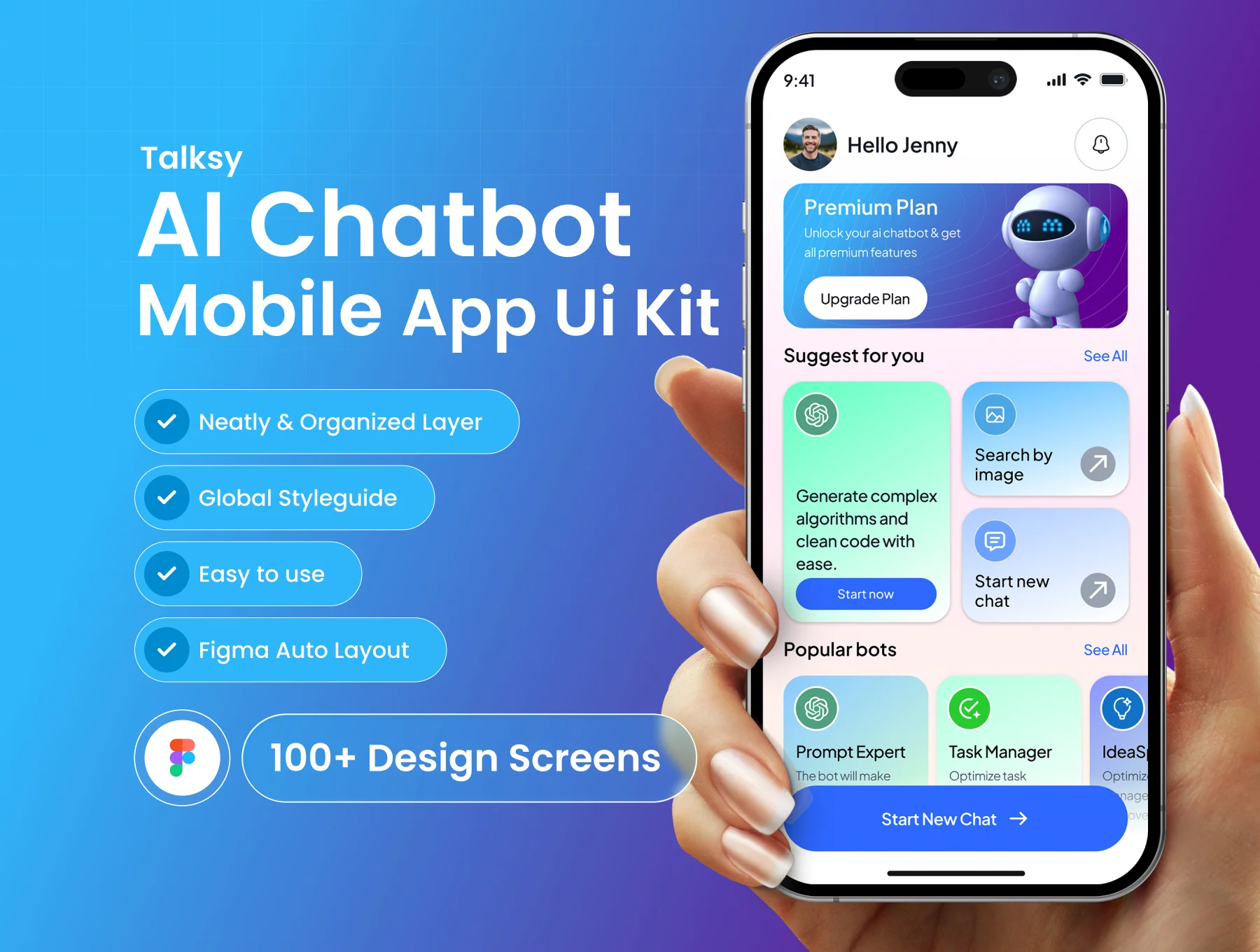 Talksy AI Chatbot Mobile App UI Kit