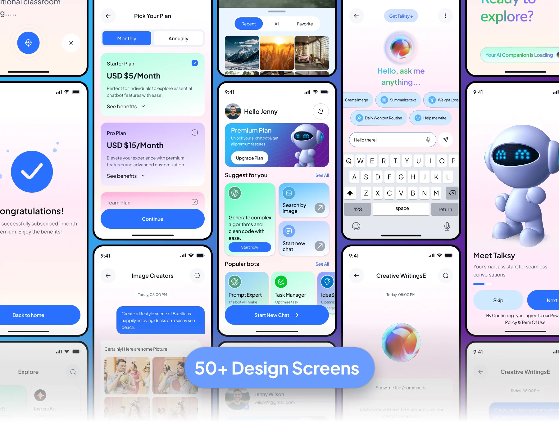 Talksy  AI Chatbot Mobile App UI Kit 2