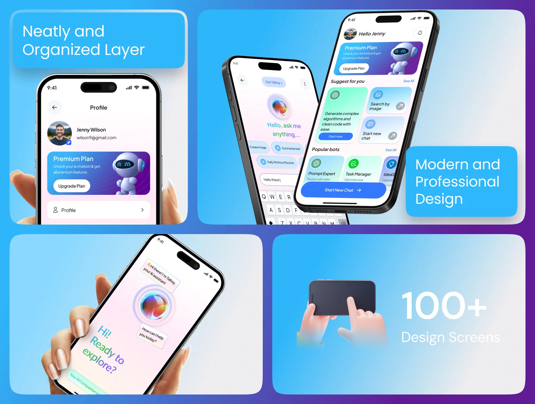 Talksy  AI Chatbot Mobile App UI Kit 4