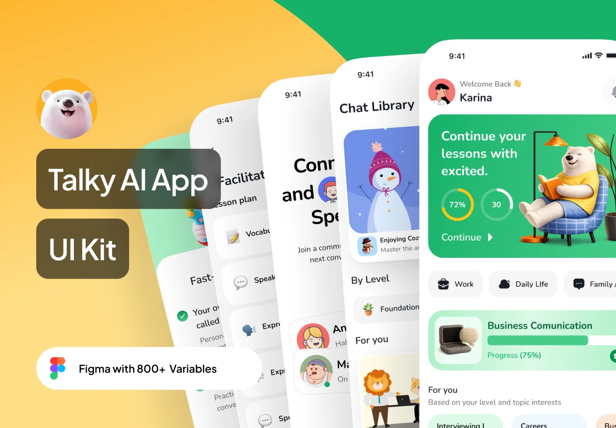 Talky – AI Language Learning App UI Kit