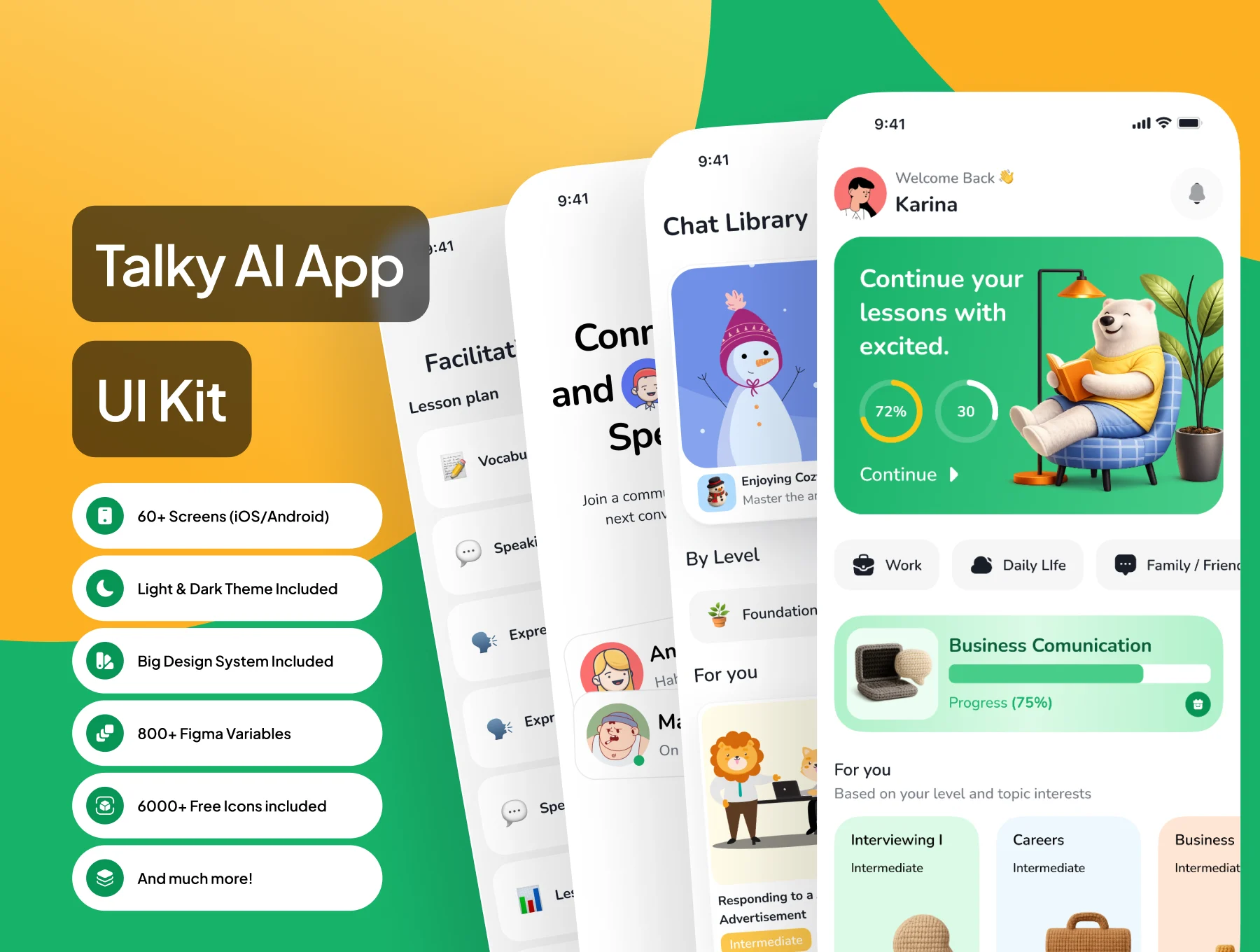 Talky – AI Language Learning App UI Kit