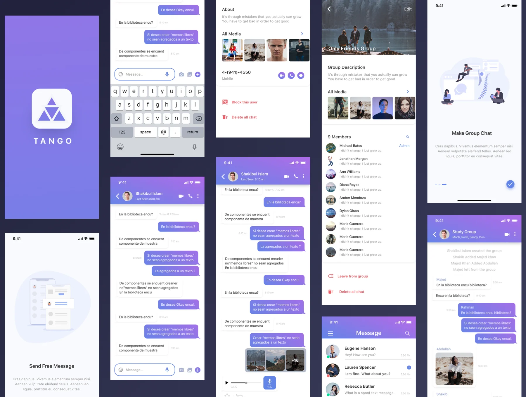 Tango Message UI Kit 5